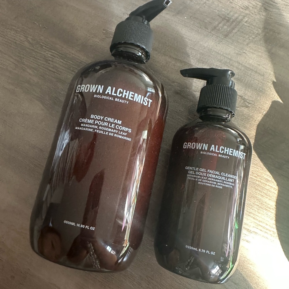 Grown Alchemist body cream & facial cleanser bundle